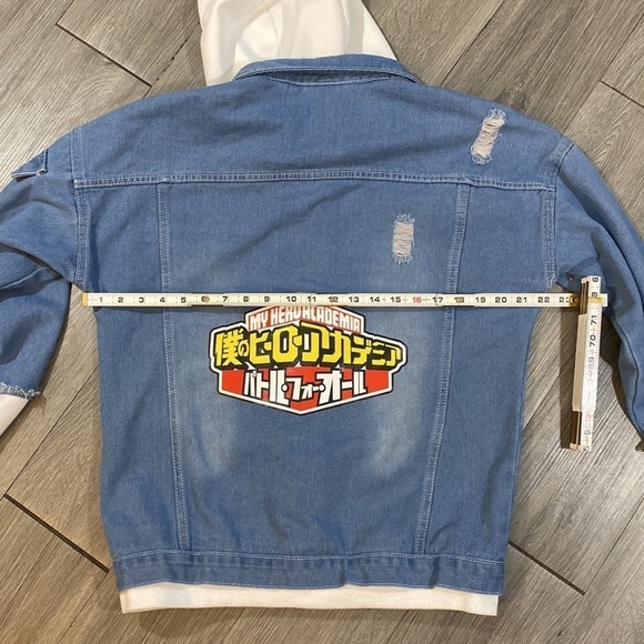 Boku no Hero Academia/My Hero Academia Denim Jacket Graphic Unisex Hoodie - Picture 10 of 10